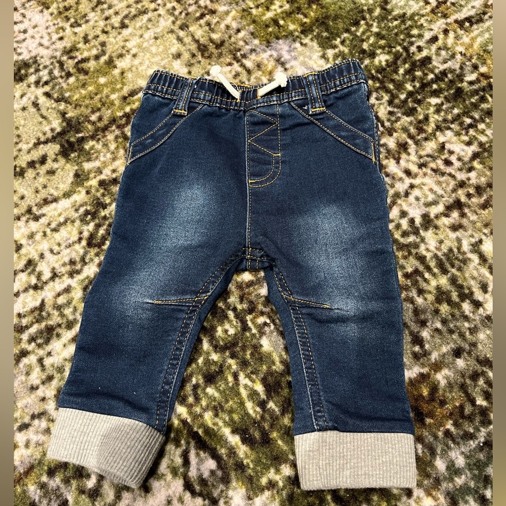 Cat & Jack brand boys skinny jeans with cuffs.  Worn once.   Size 3-6 months